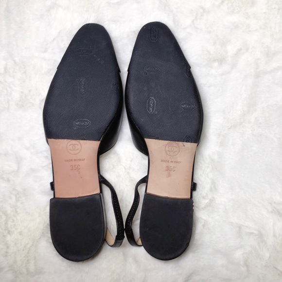 ❤️SOLD❤️CHANEL Classic Slingbacks CC Black 35C - Picture 6 of 11